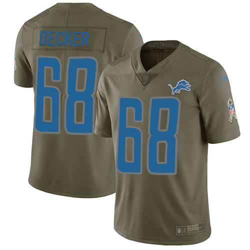 Nike Lions #68 Taylor Decker Olive Men's Stitched NFL Limited Salute to Service Jersey